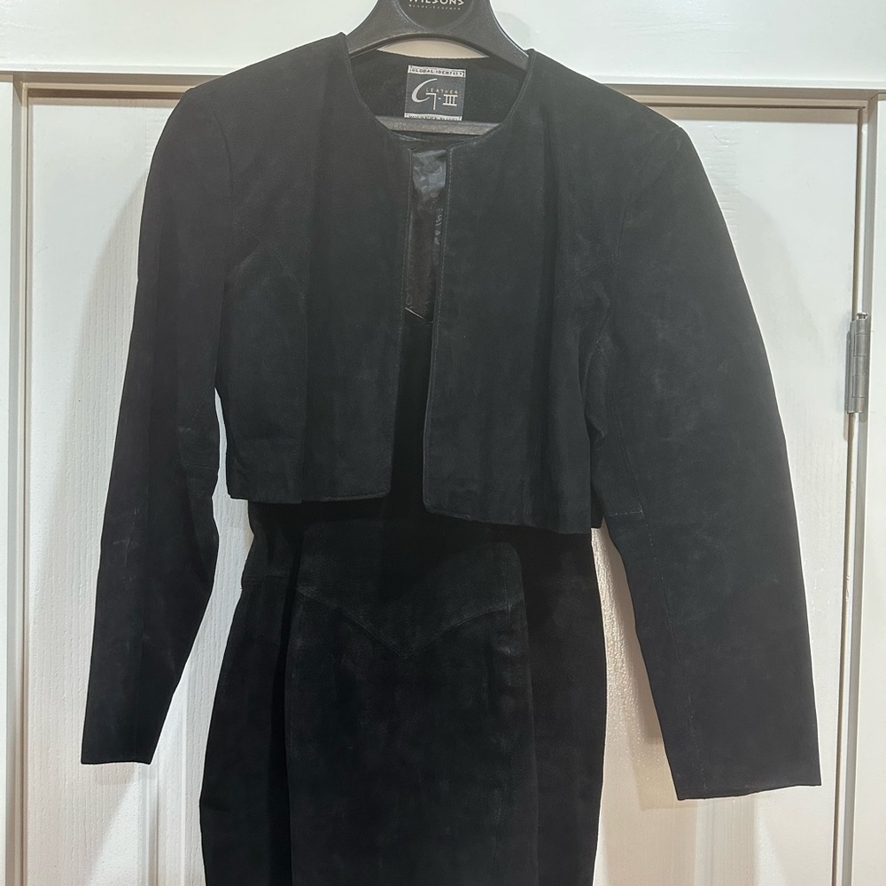 Leather (Suede) spaghetti strap dress with Jacket